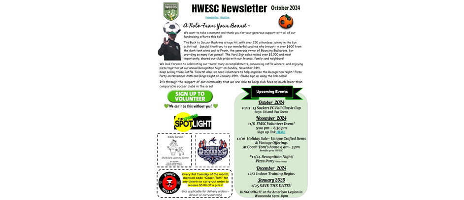 October Newsletter